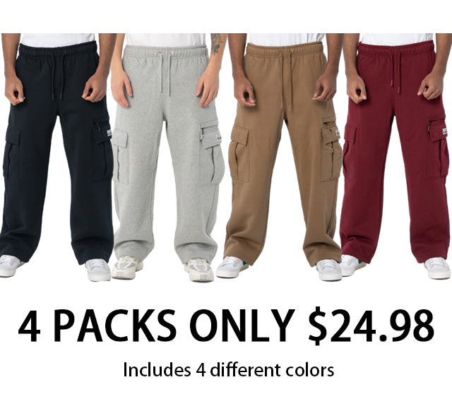 Men's Heavyweight Basic Open Leg Cargo Sweatpant