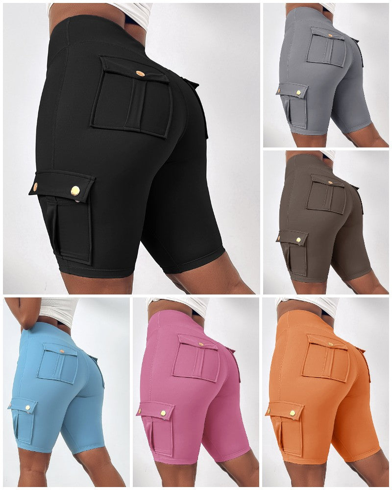 🔥High Waist Butt-Lift Biker Shorts with Pocket Flap 🔥