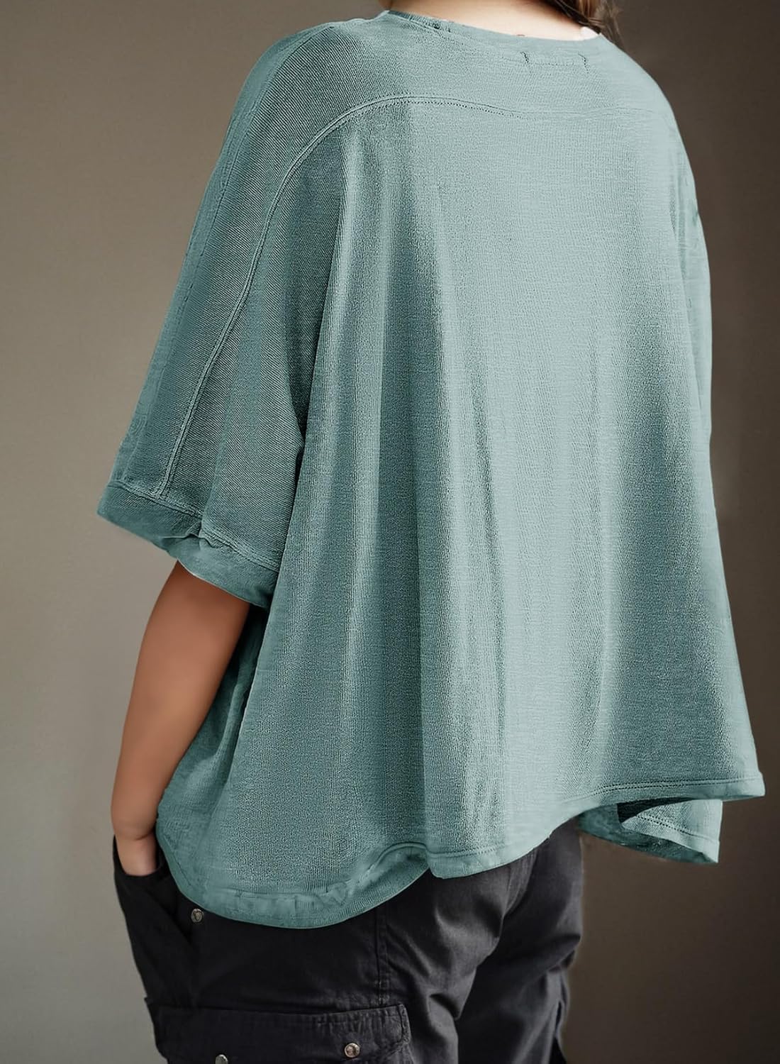 Dokotoo Summer Shirts 2025 Womens Solid T Shirts for Women Loose Oversized Tops Basic Tee