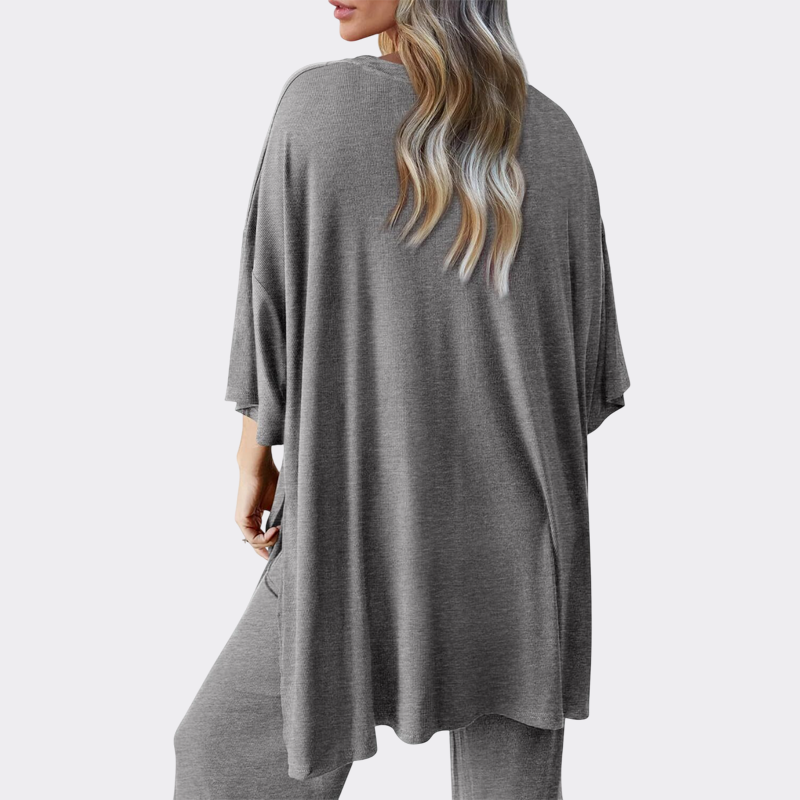 Women's 2 Piece Outfits Casual Short Sleeve Pullover Tops and Wide Leg Pants Lounge Sets Tracksuits