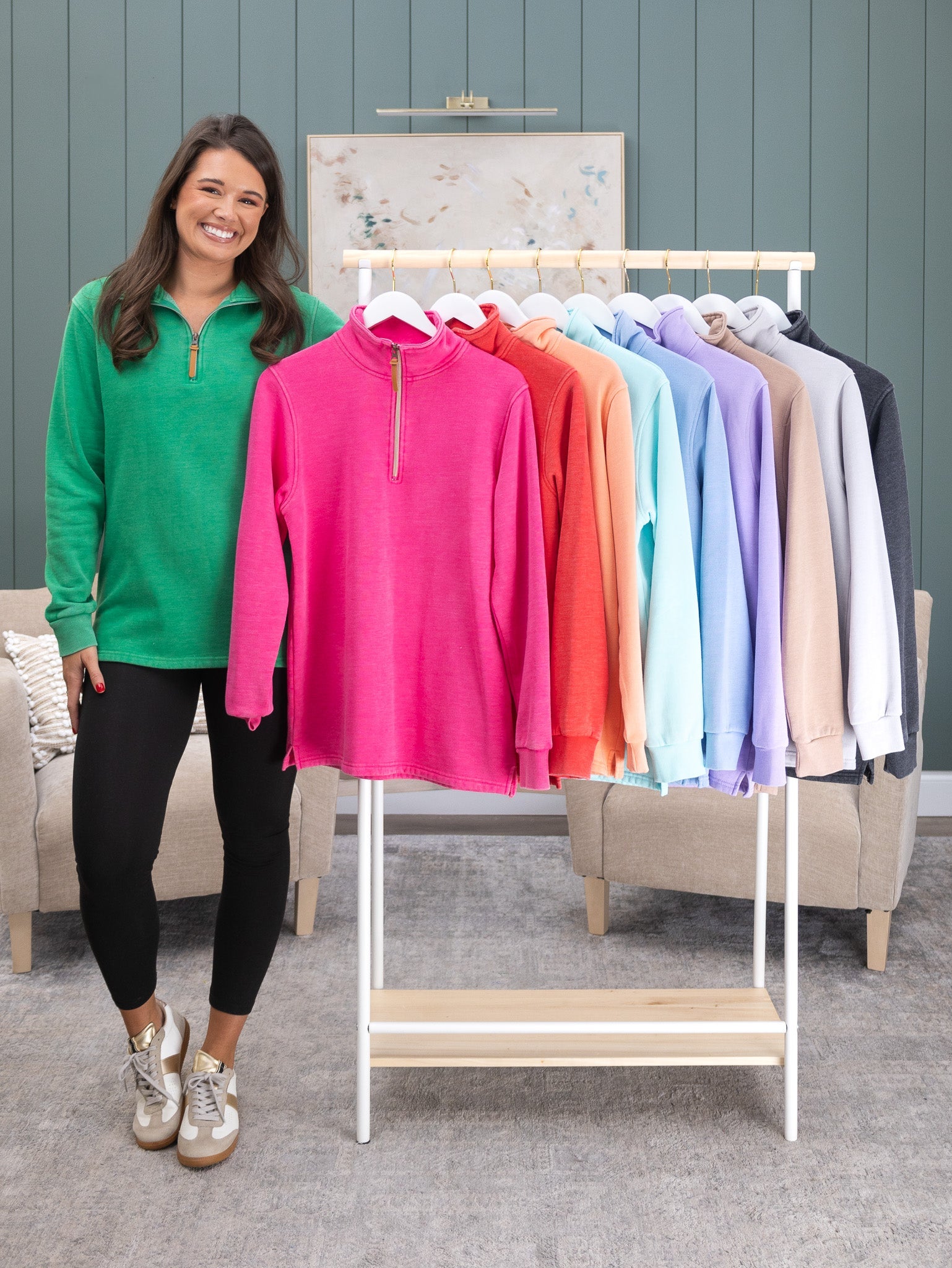 1/4 Zip "Lived - In" Garment Washed Pullover by DD Design | S-5XL