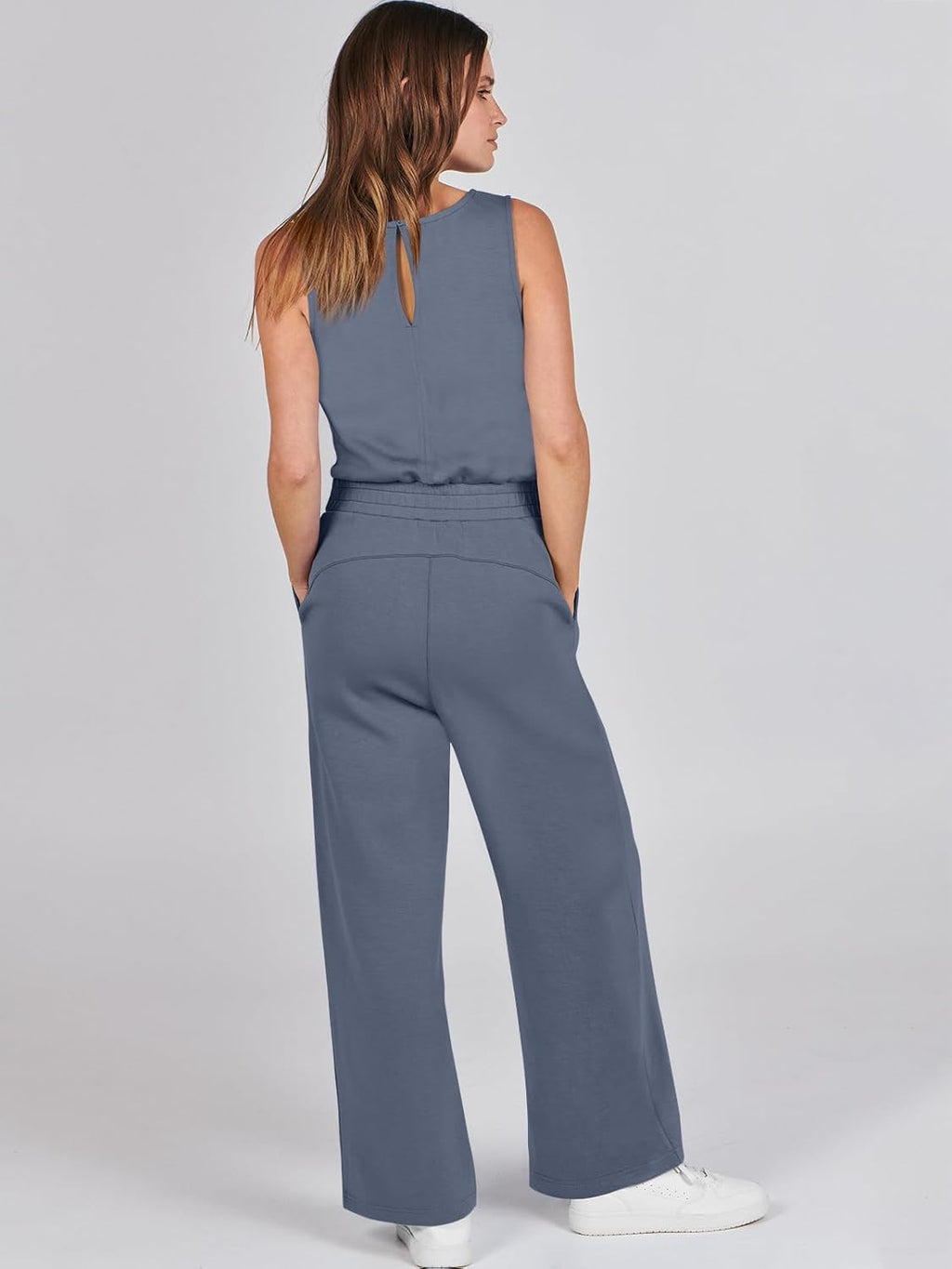 Womens Jumpsuits 2025 Casual Summer Dressy Romper Sleeveless Wide Leg Long Pants Outfits Fashion Travel Clothes