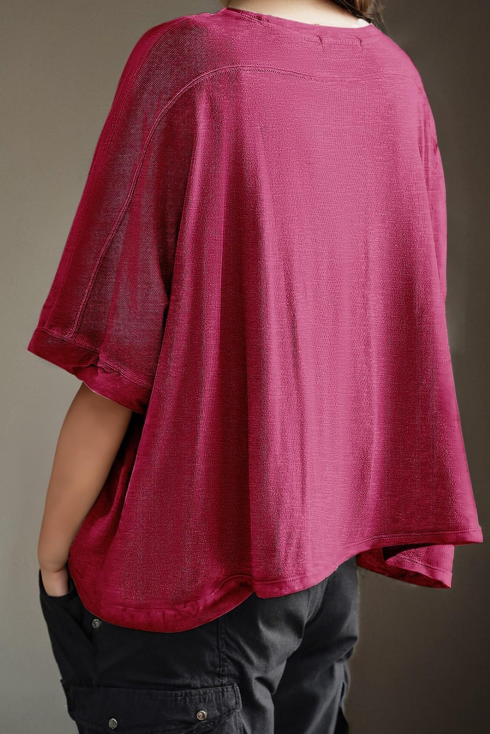 Dokotoo Summer Shirts 2025 Womens Solid T Shirts for Women Loose Oversized Tops Basic Tee