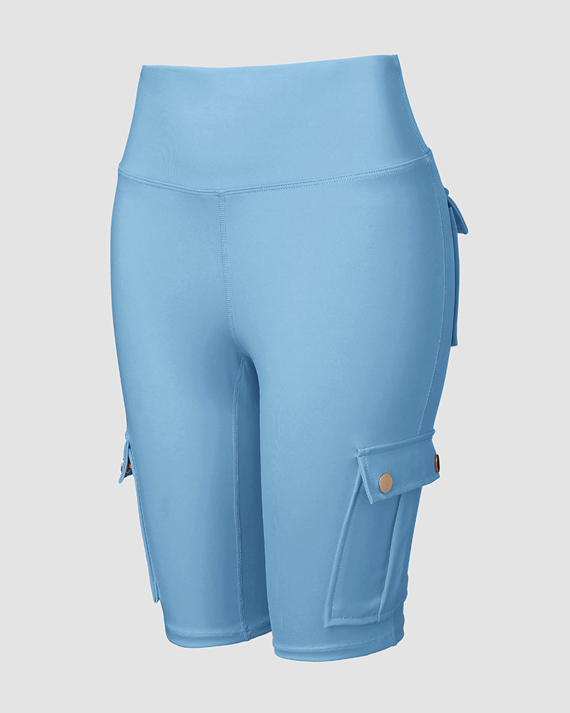 🔥High Waist Butt-Lift Biker Shorts with Pocket Flap 🔥