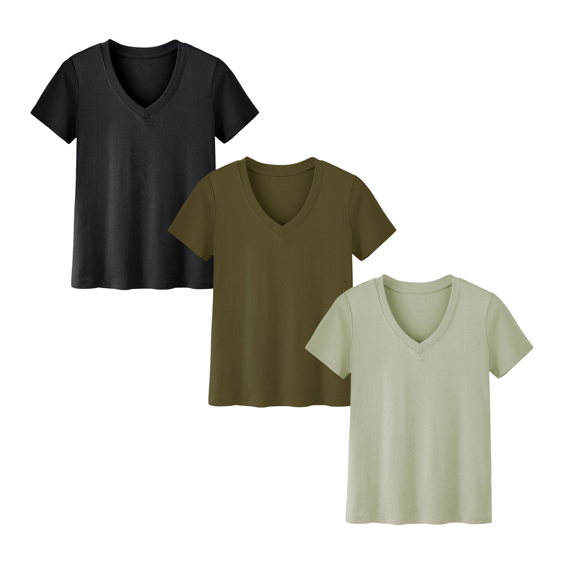 Womens 10 Pack T-Shirts Basic Short Sleeve V Neck Tops - Plus Size Fashion Loose Fit Lightweight Casual Summer Clothes Lady Comfort
