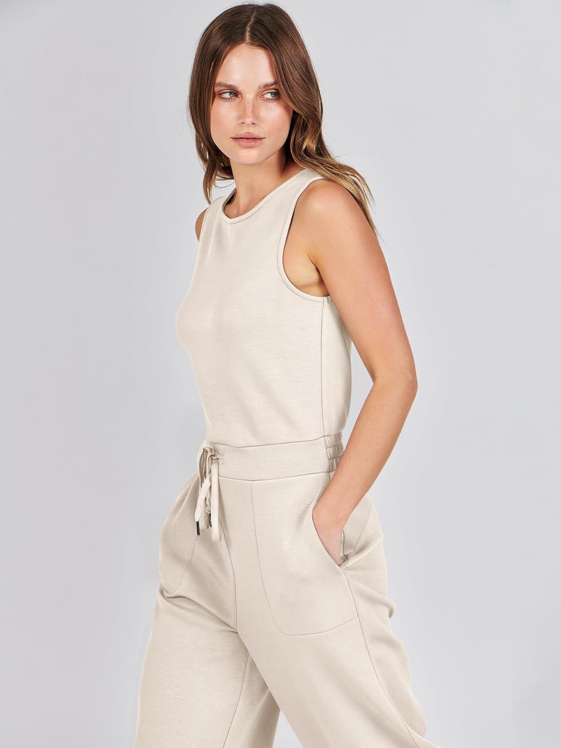 Womens Jumpsuits 2025 Casual Summer Dressy Romper Sleeveless Wide Leg Long Pants Outfits Fashion Travel Clothes