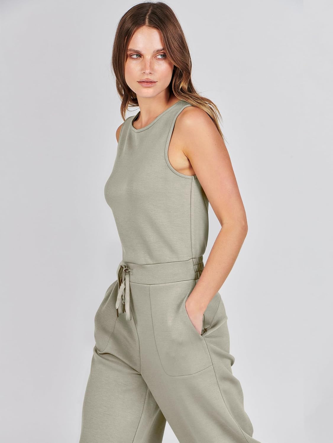 Womens Jumpsuits 2025 Casual Summer Dressy Romper Sleeveless Wide Leg Long Pants Outfits Fashion Travel Clothes