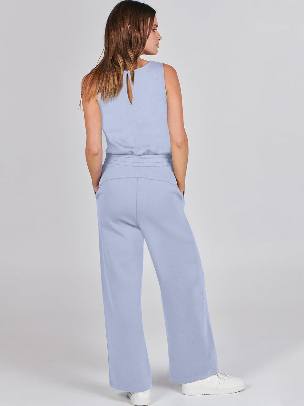 Womens Jumpsuits 2025 Casual Summer Dressy Romper Sleeveless Wide Leg Long Pants Outfits Fashion Travel Clothes