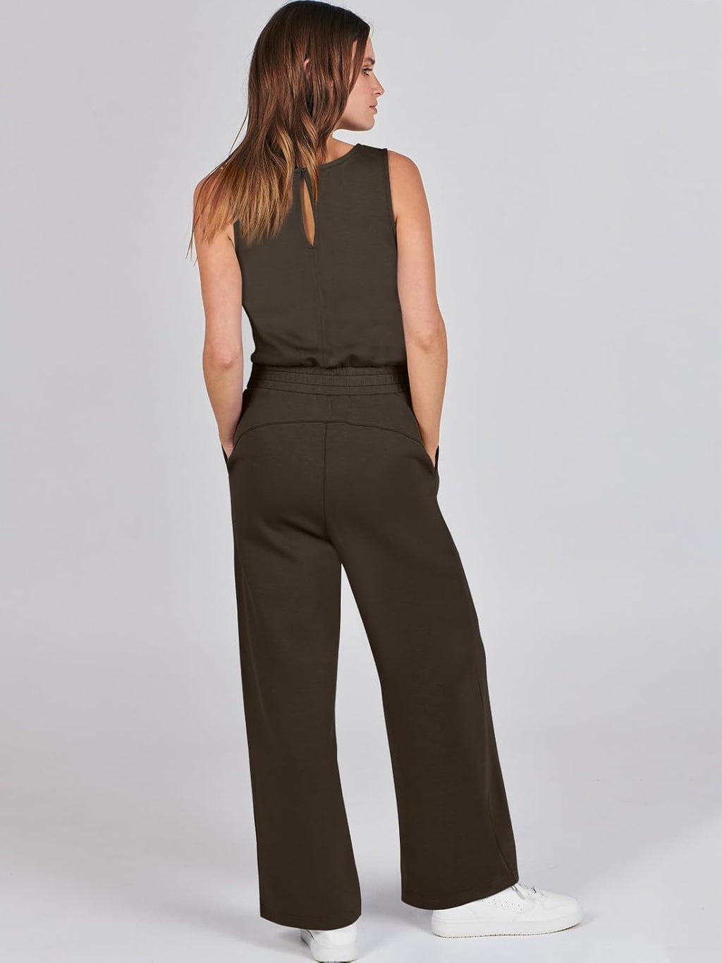 Womens Jumpsuits 2025 Casual Summer Dressy Romper Sleeveless Wide Leg Long Pants Outfits Fashion Travel Clothes