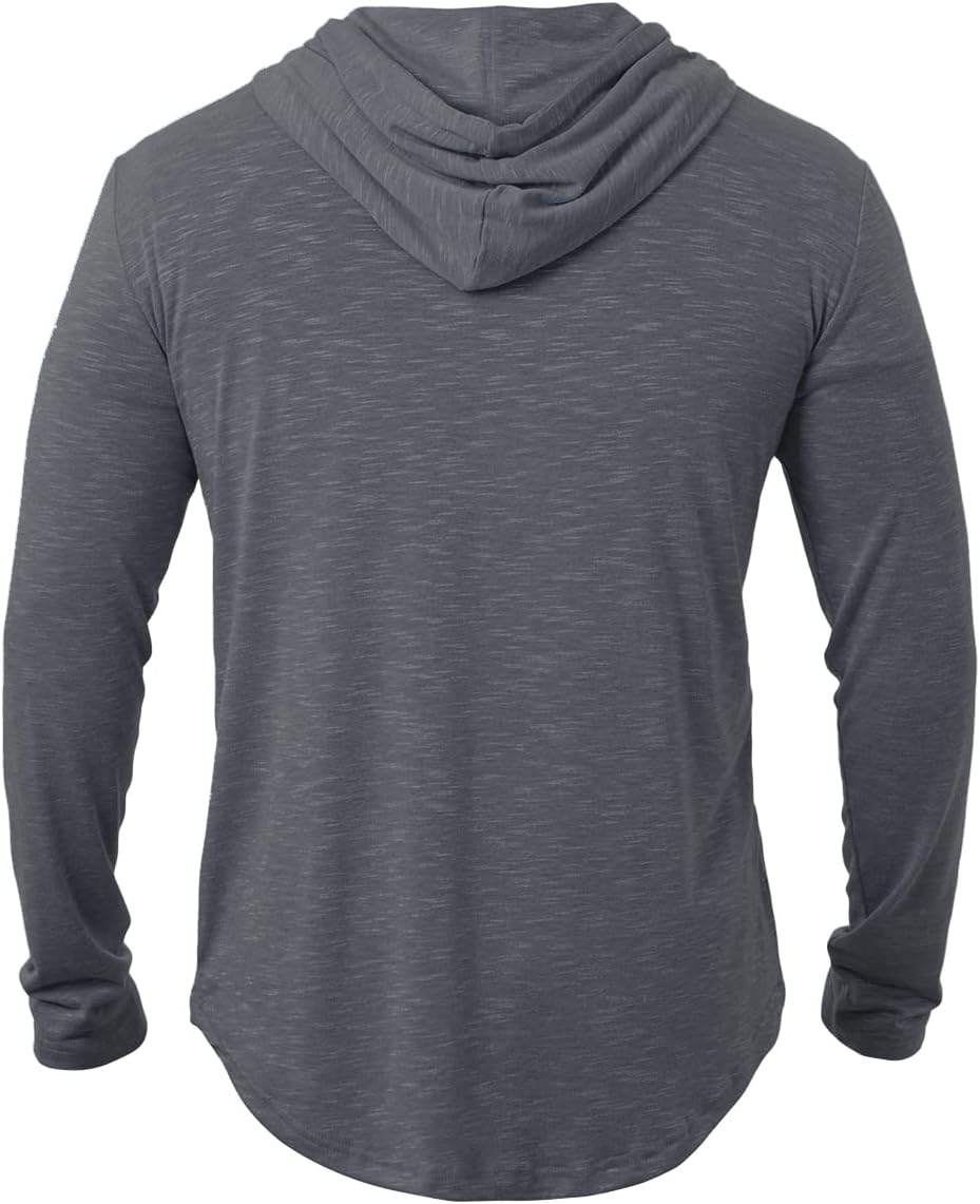 MANSDOUR Men's Athletic Hooded Shirts Long Sleeve Workout Sport Hoodie Casual Running T Shirt Quick Dry Pullover Top
