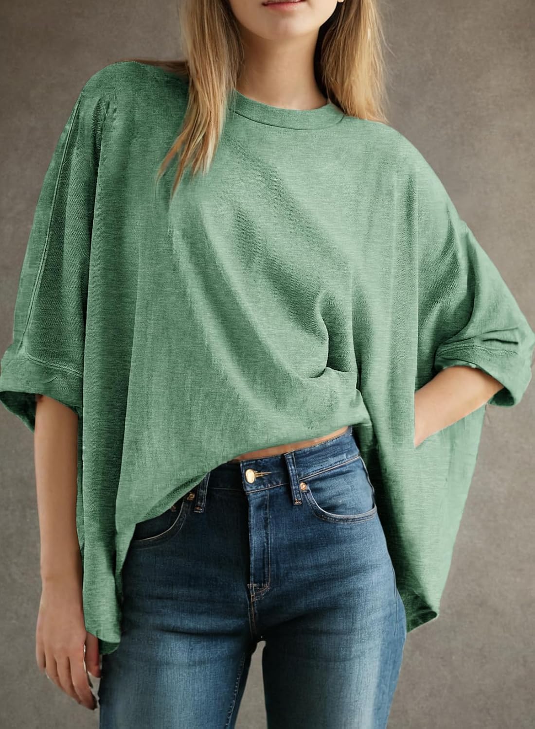 Dokotoo Summer Shirts 2025 Womens Solid T Shirts for Women Loose Oversized Tops Basic Tee