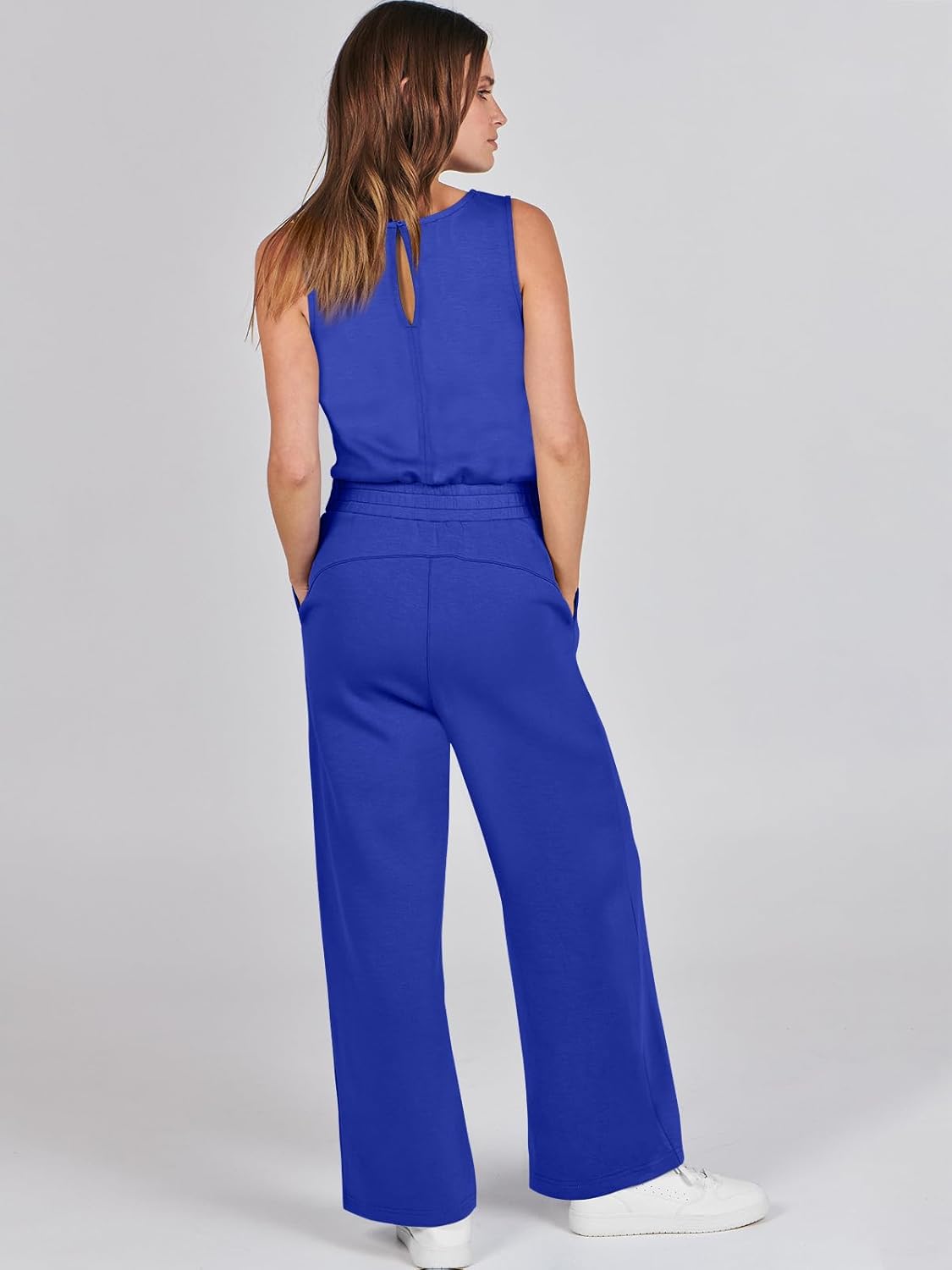 Womens Jumpsuits 2025 Casual Summer Dressy Romper Sleeveless Wide Leg Long Pants Outfits Fashion Travel Clothes