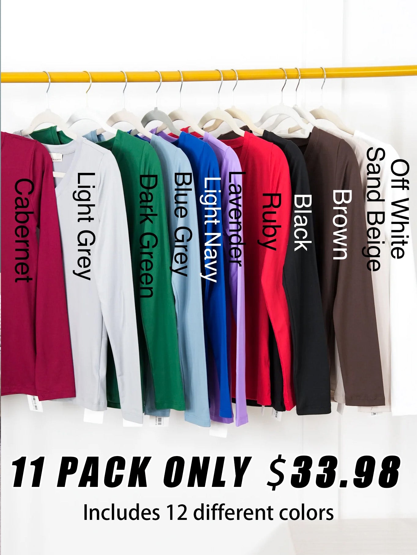 Microfiber Long Sleeve V-Neck Tee (Multiple Colors)