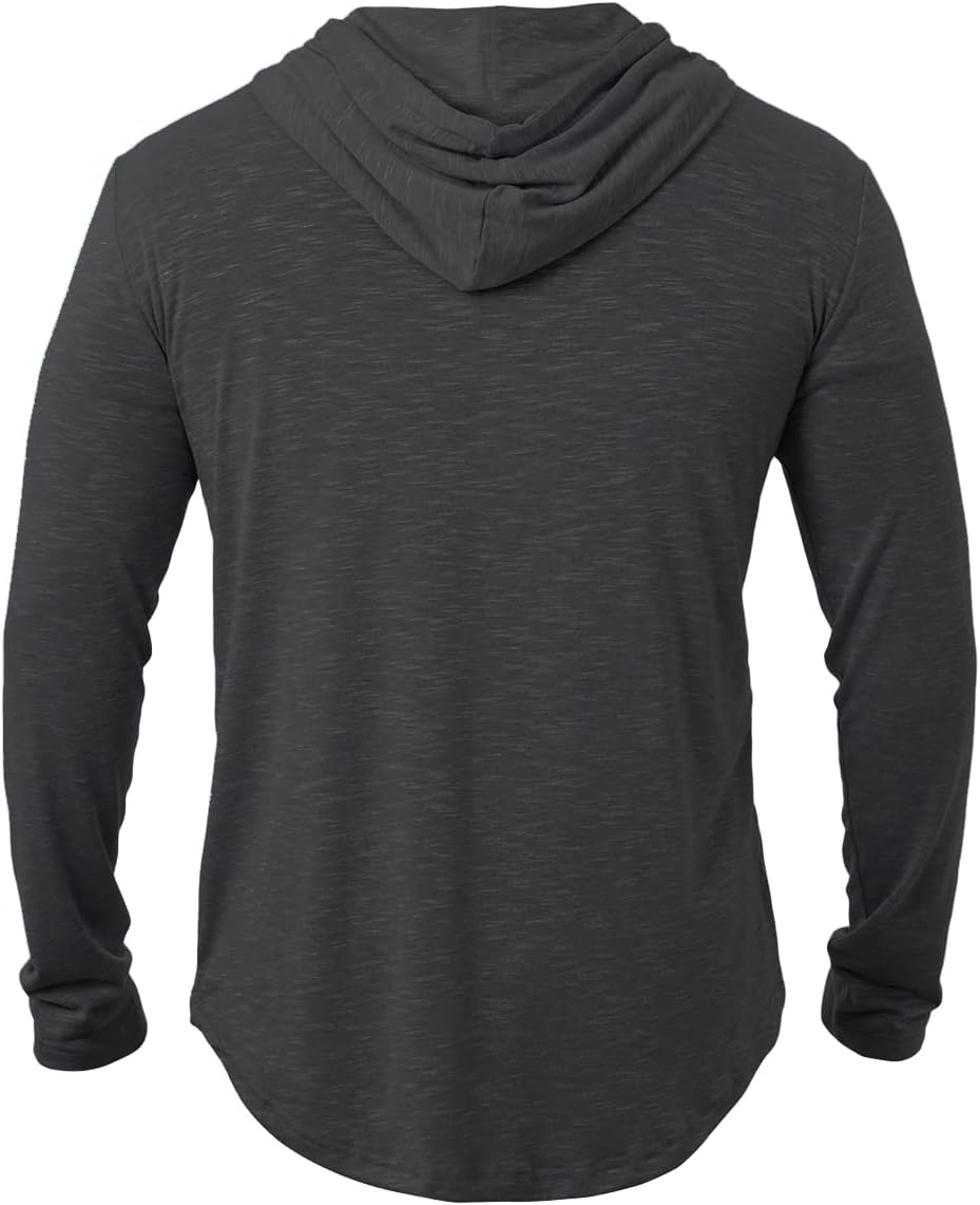 MANSDOUR Men's Athletic Hooded Shirts Long Sleeve Workout Sport Hoodie Casual Running T Shirt Quick Dry Pullover Top