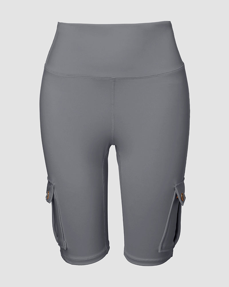 🔥High Waist Butt-Lift Biker Shorts with Pocket Flap 🔥