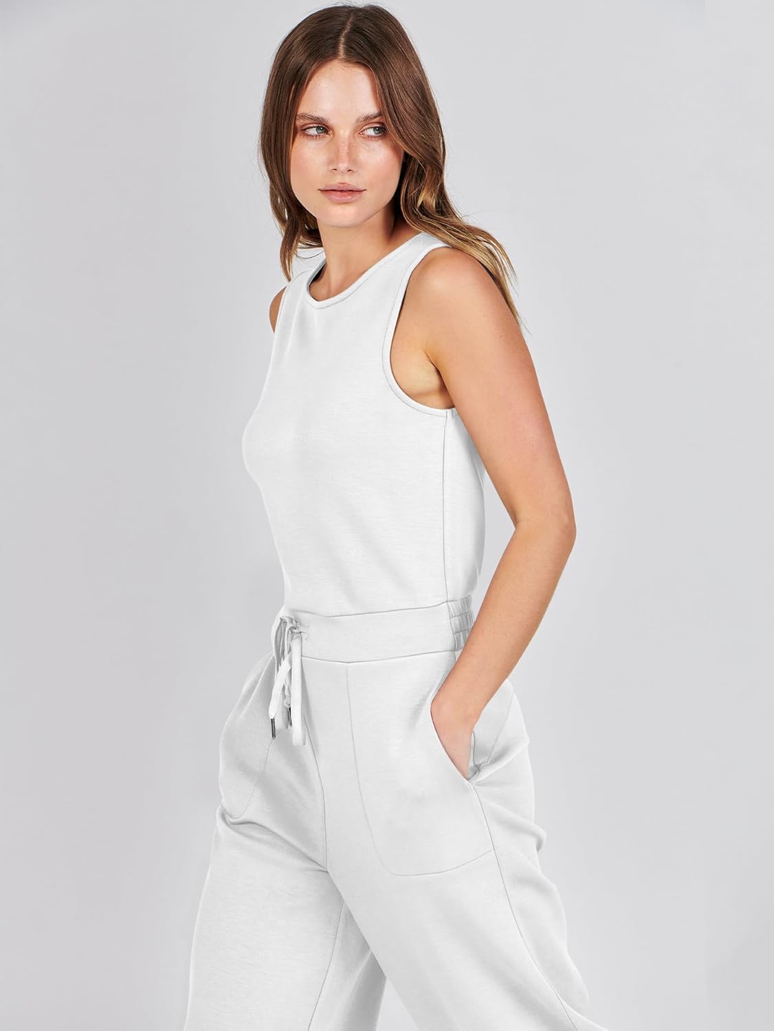 Womens Jumpsuits 2025 Casual Summer Dressy Romper Sleeveless Wide Leg Long Pants Outfits Fashion Travel Clothes