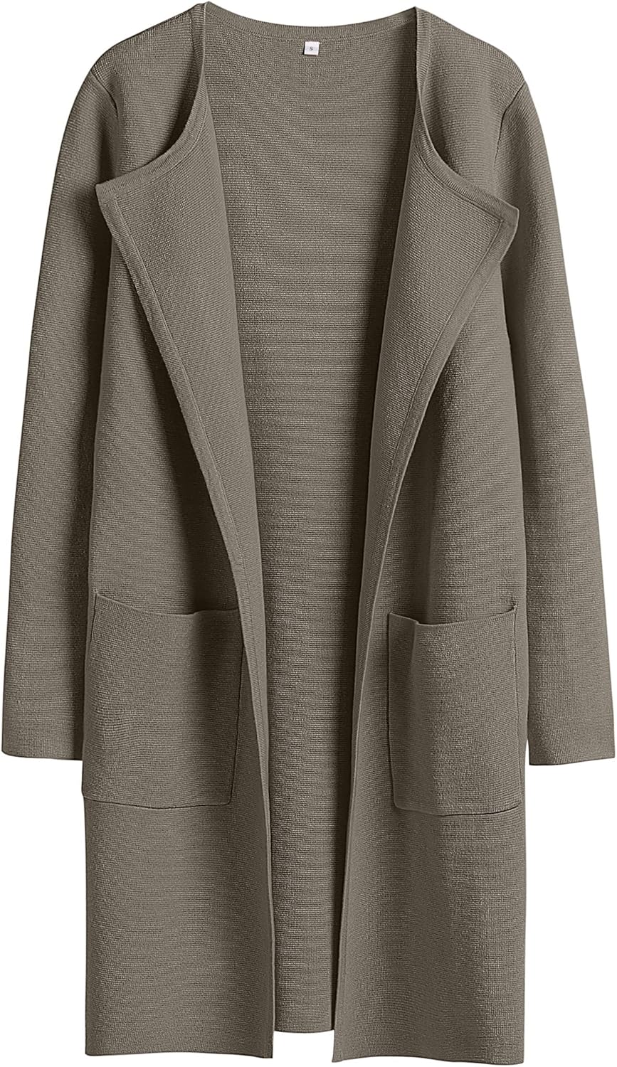 Women's Open Front Knit Lightweight Cardigan Casual Long Coatigan Sweater Lady Jacket Coat 2025 Fall Outerwear