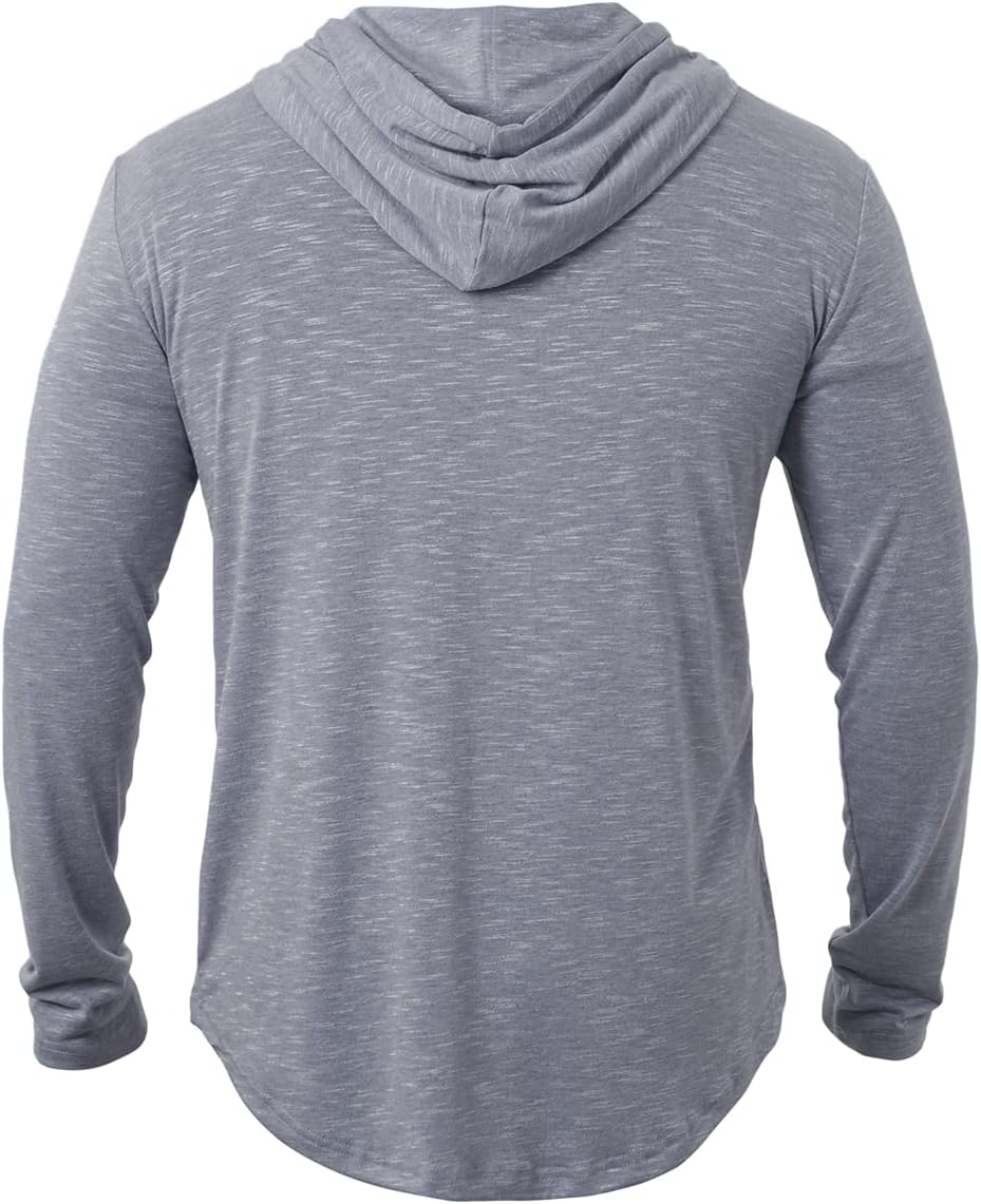 MANSDOUR Men's Athletic Hooded Shirts Long Sleeve Workout Sport Hoodie Casual Running T Shirt Quick Dry Pullover Top