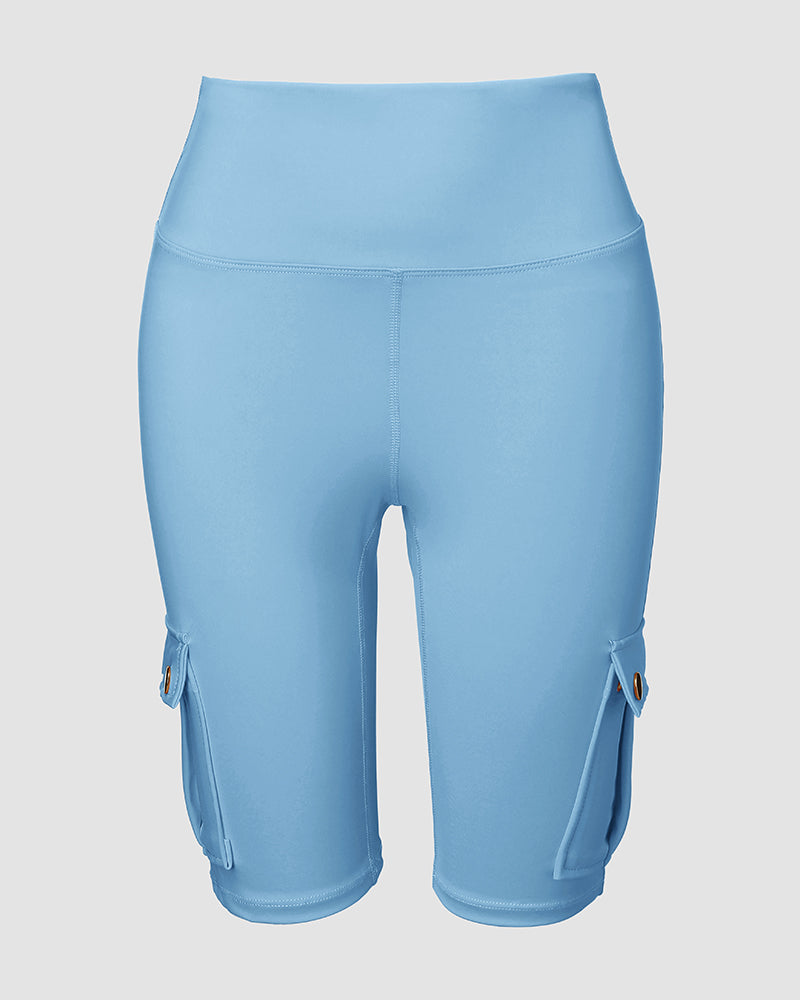 🔥High Waist Butt-Lift Biker Shorts with Pocket Flap 🔥