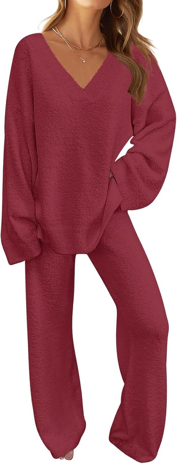 Christmas PromotionWomen's 2 Piece Outfits Fuzzy Fleece Pajama