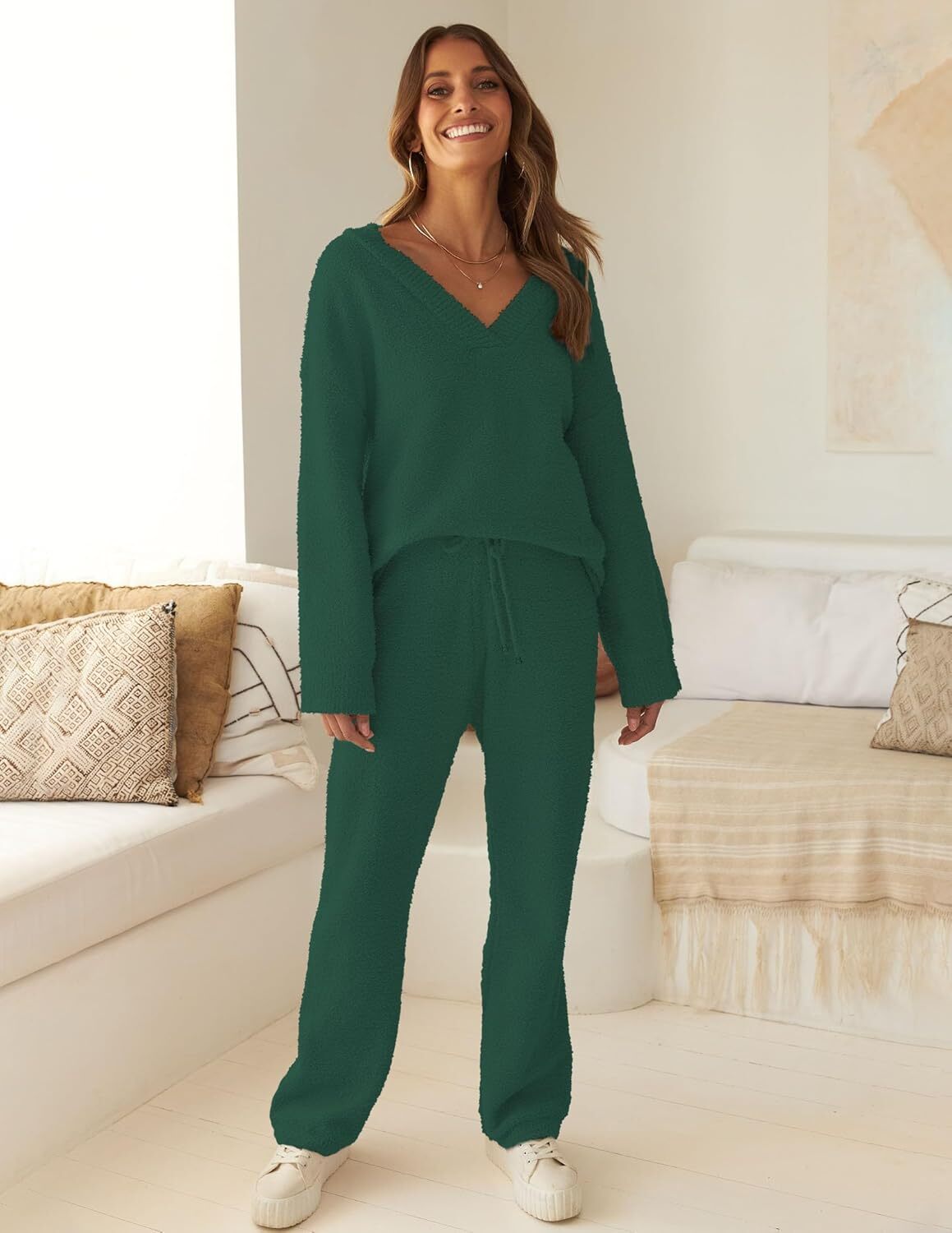 Christmas PromotionWomen's 2 Piece Outfits Fuzzy Fleece Pajama