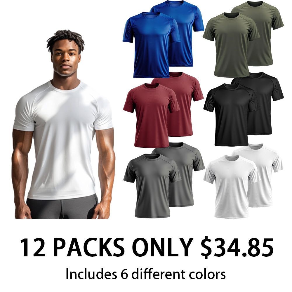 Men's short sleeve crew neck sports T-shirt