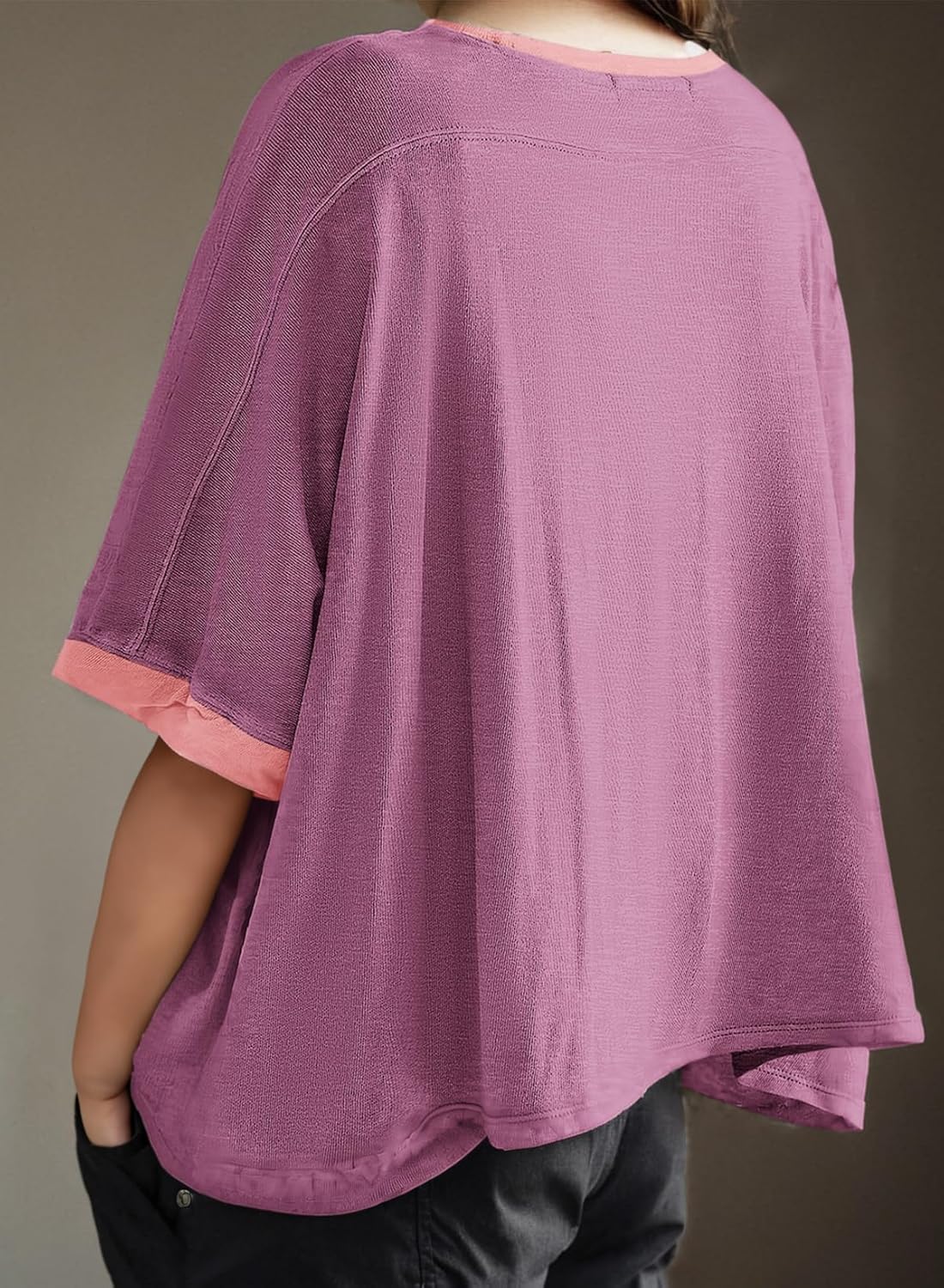 Dokotoo Summer Shirts 2025 Womens Solid T Shirts for Women Loose Oversized Tops Basic Tee