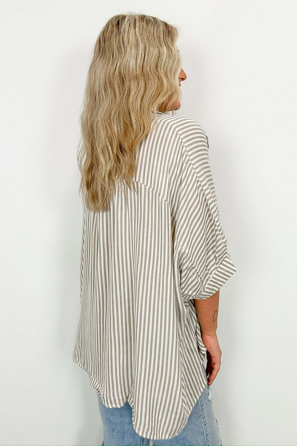 JoJo Striped Button Down Relaxed Top - BACK IN STOCK