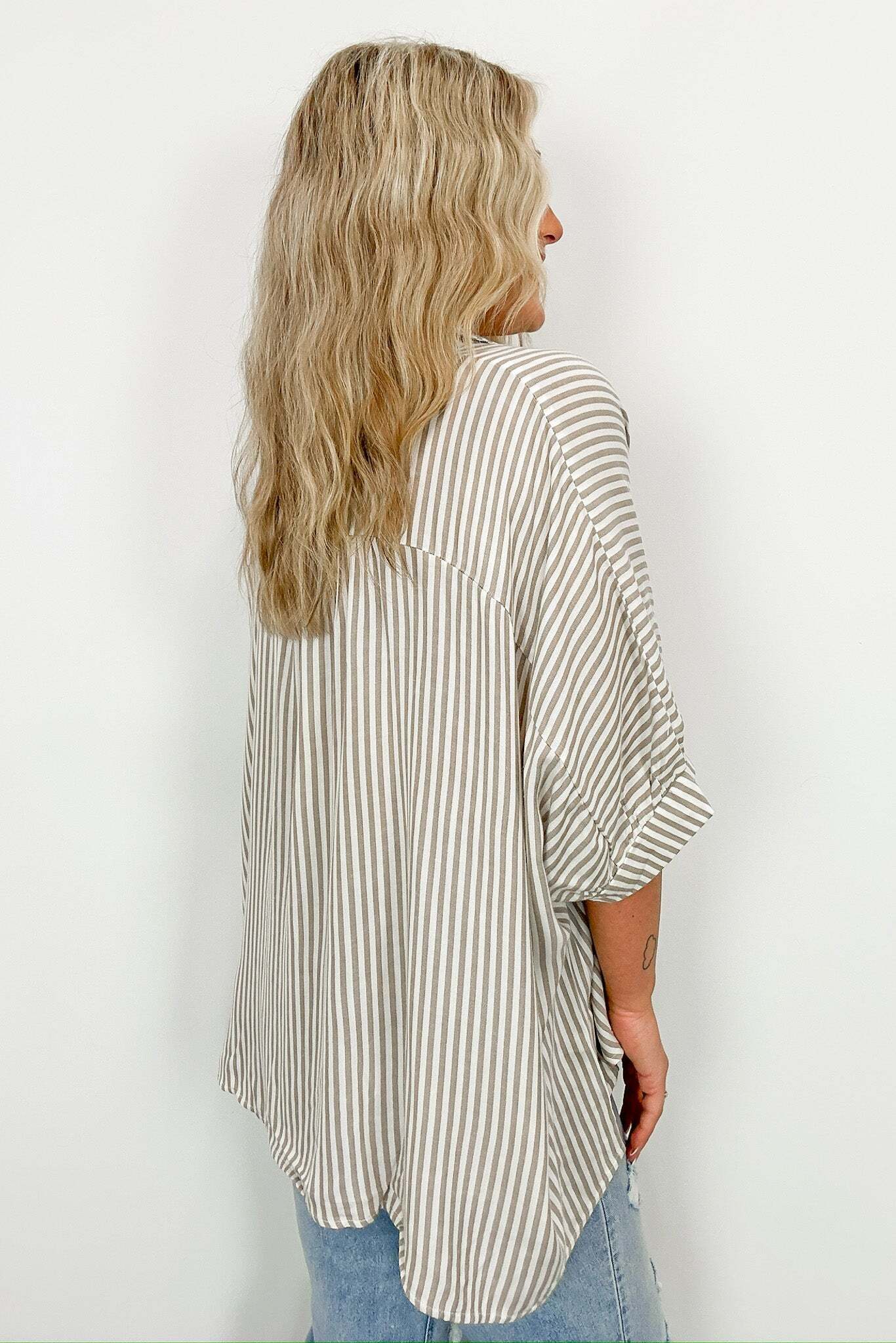 JoJo Striped Button Down Relaxed Top - BACK IN STOCK
