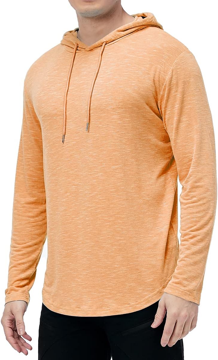 MANSDOUR Men's Athletic Hooded Shirts Long Sleeve Workout Sport Hoodie Casual Running T Shirt Quick Dry Pullover Top