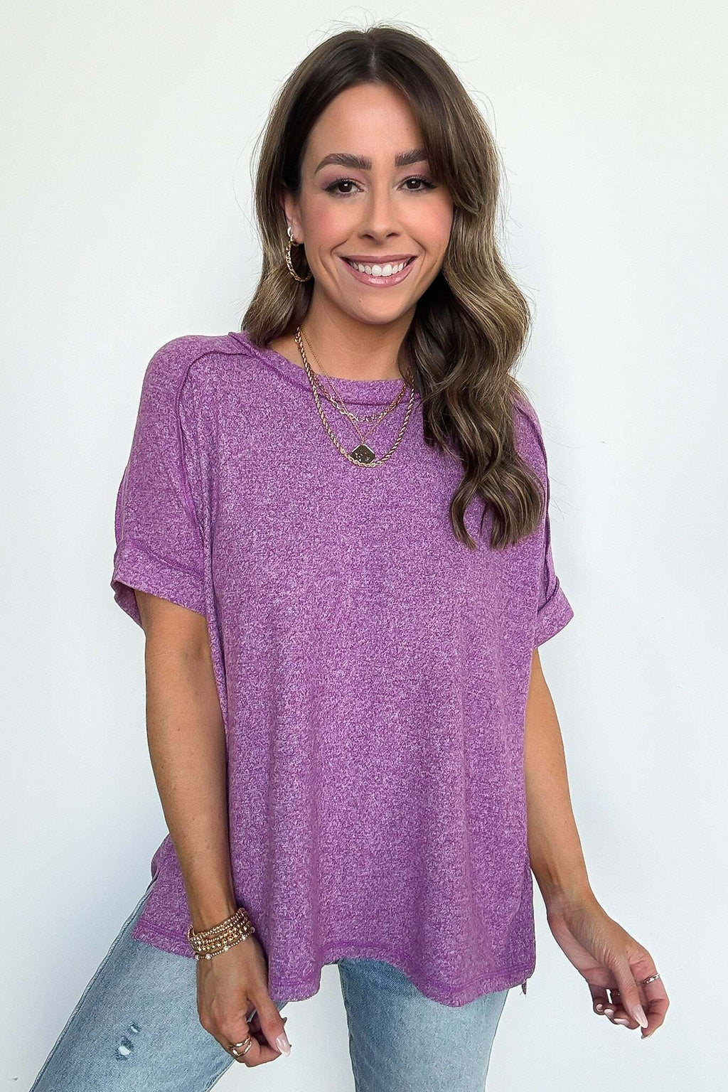 Sunday Muse Melange High Low Tee - BACK IN STOCK