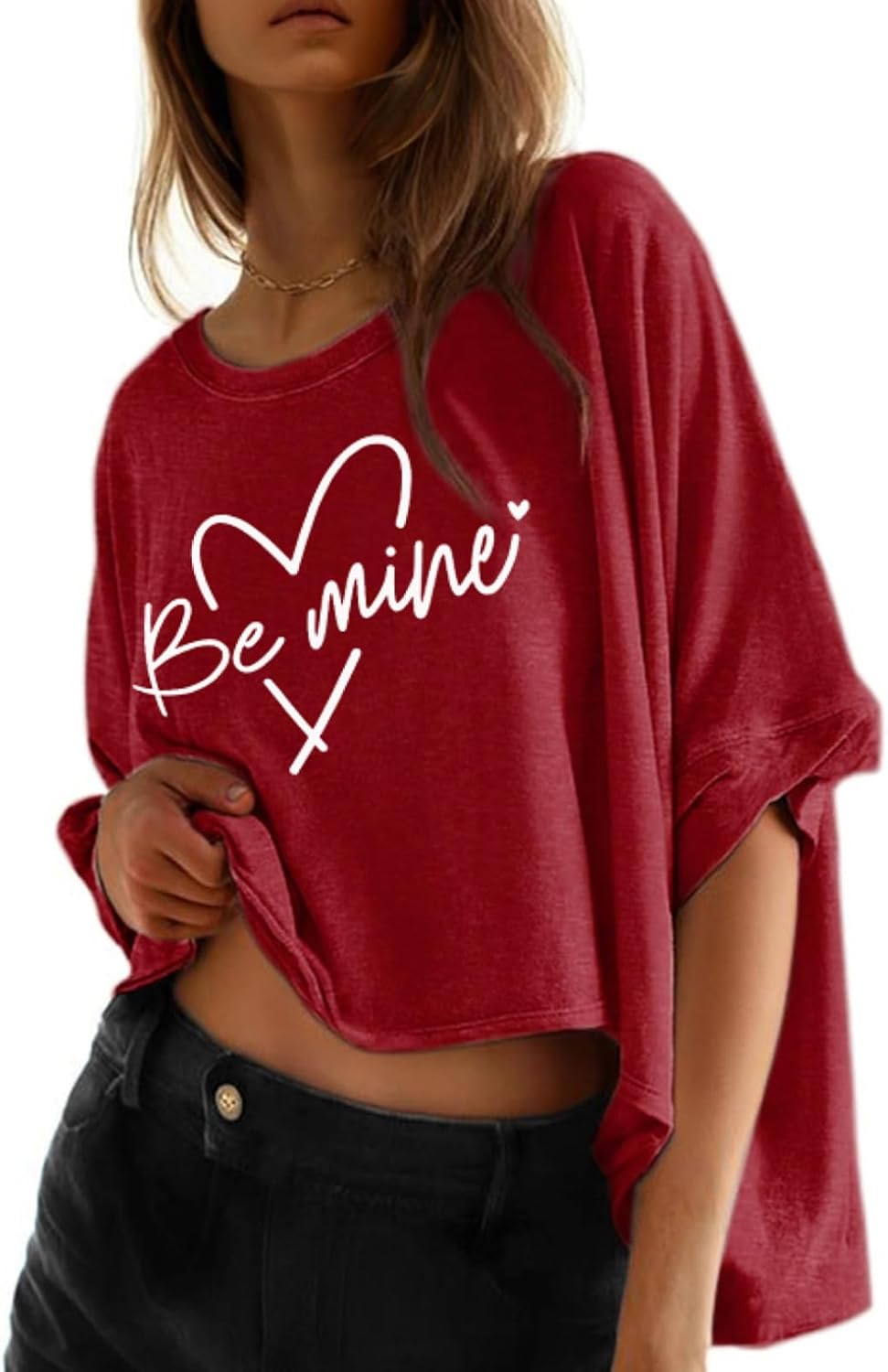 Dokotoo Summer Shirts 2025 Womens Solid T Shirts for Women Loose Oversized Tops Basic Tee