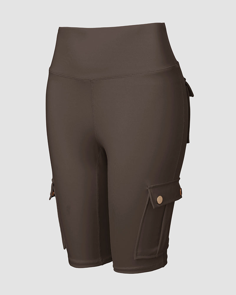 🔥High Waist Butt-Lift Biker Shorts with Pocket Flap 🔥