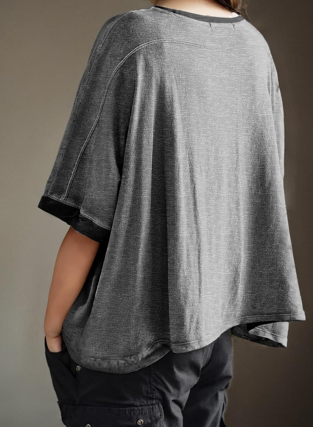 Dokotoo Summer Shirts 2025 Womens Solid T Shirts for Women Loose Oversized Tops Basic Tee