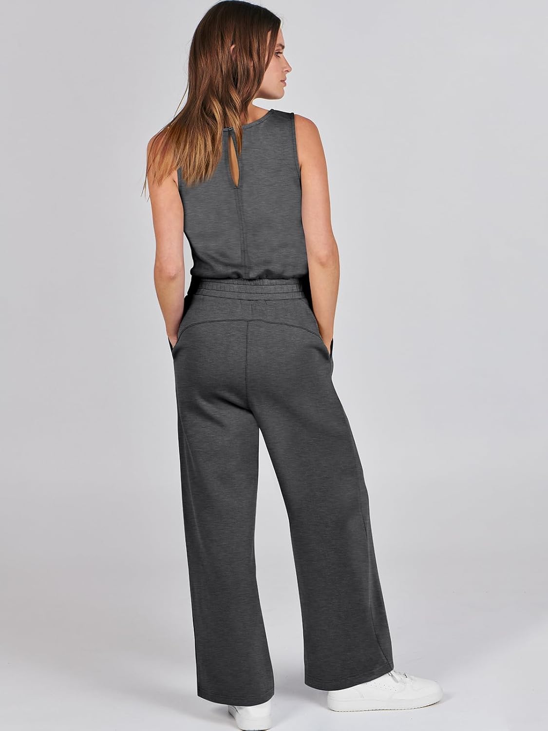Womens Jumpsuits 2025 Casual Summer Dressy Romper Sleeveless Wide Leg Long Pants Outfits Fashion Travel Clothes