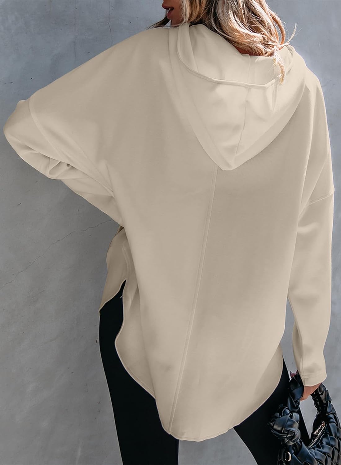 Women's Oversized Hoodies Casual Long Sleeve Half Zipper Pocket Sweatshirt Pullover Tops