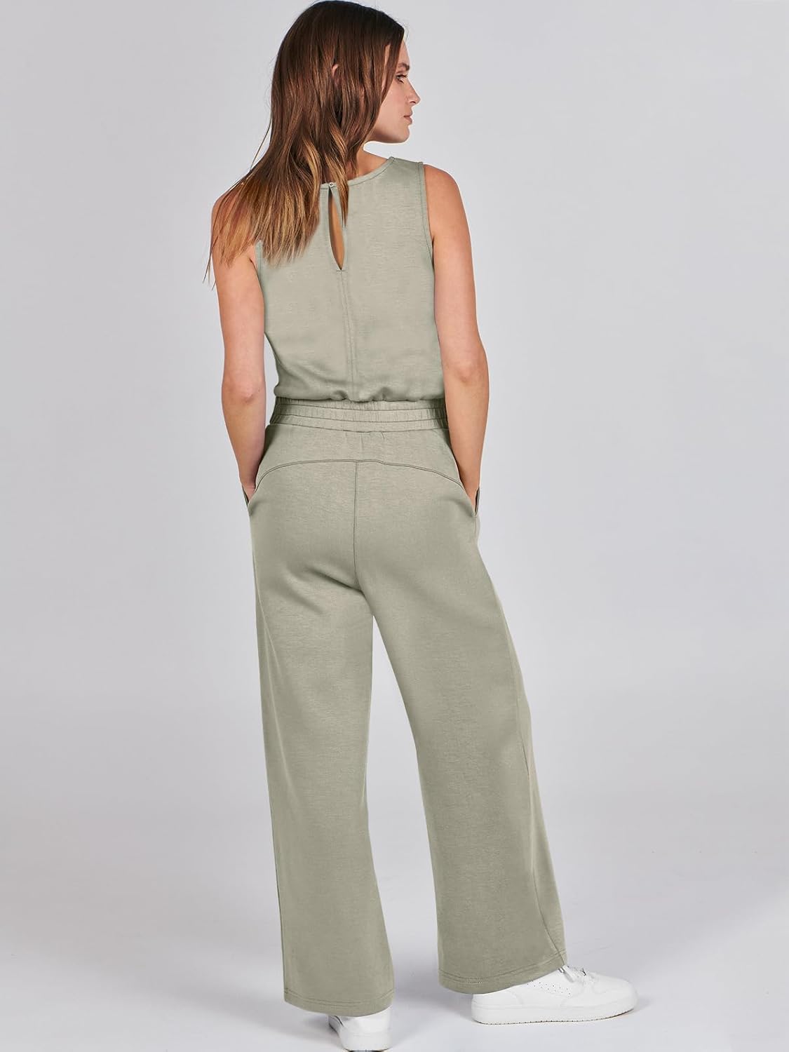 Womens Jumpsuits 2025 Casual Summer Dressy Romper Sleeveless Wide Leg Long Pants Outfits Fashion Travel Clothes