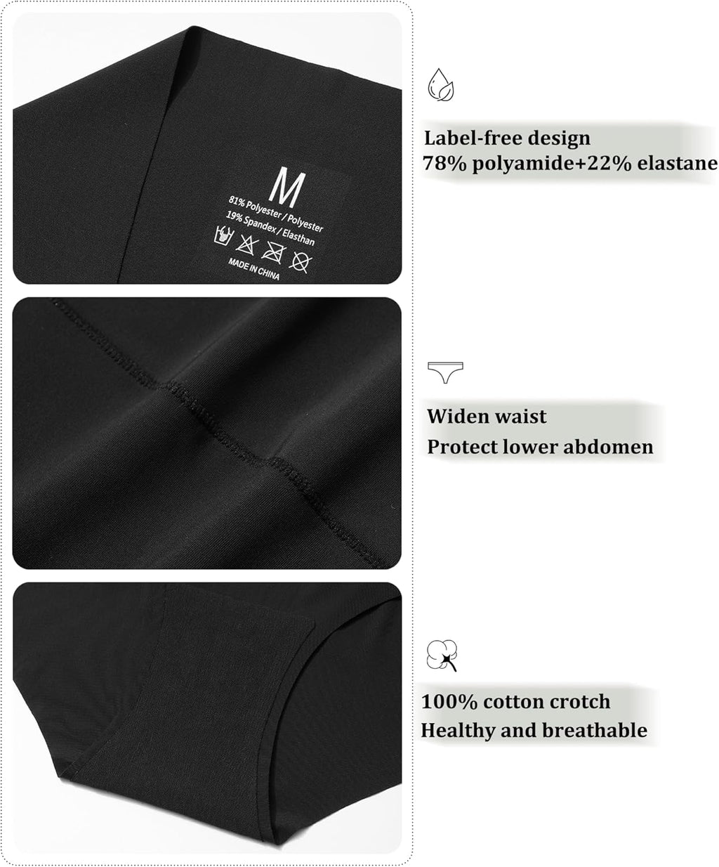 Women's High Waist Seamless Underwear Full Coverage Brief No Show Panties Sexy Comfortable Pantie Multi Pack L-8XL