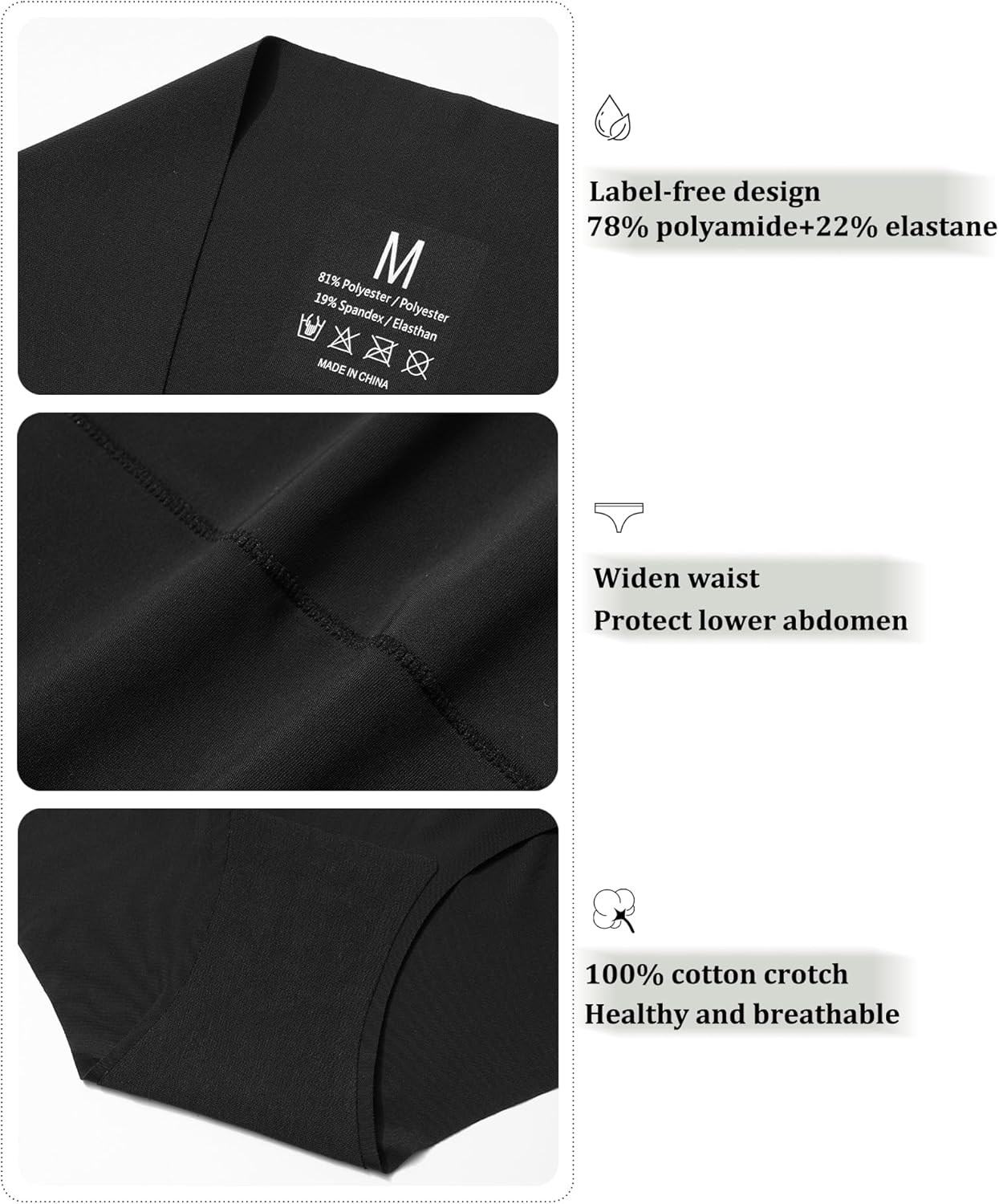Women's High Waist Seamless Underwear Full Coverage Brief No Show Panties Sexy Comfortable Pantie Multi Pack L-8XL