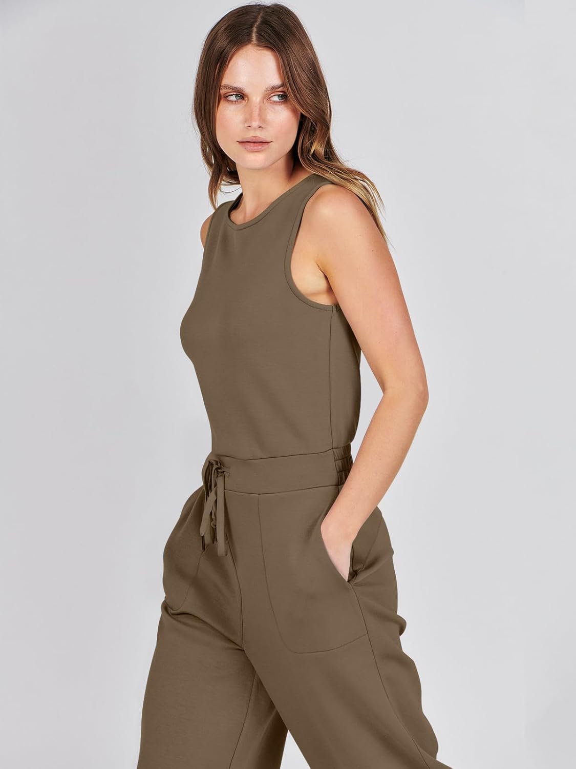 Womens Jumpsuits 2025 Casual Summer Dressy Romper Sleeveless Wide Leg Long Pants Outfits Fashion Travel Clothes