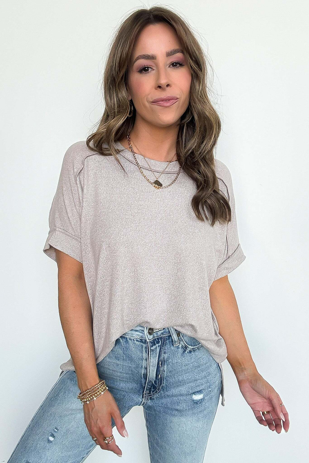 Sunday Muse Melange High Low Tee - BACK IN STOCK