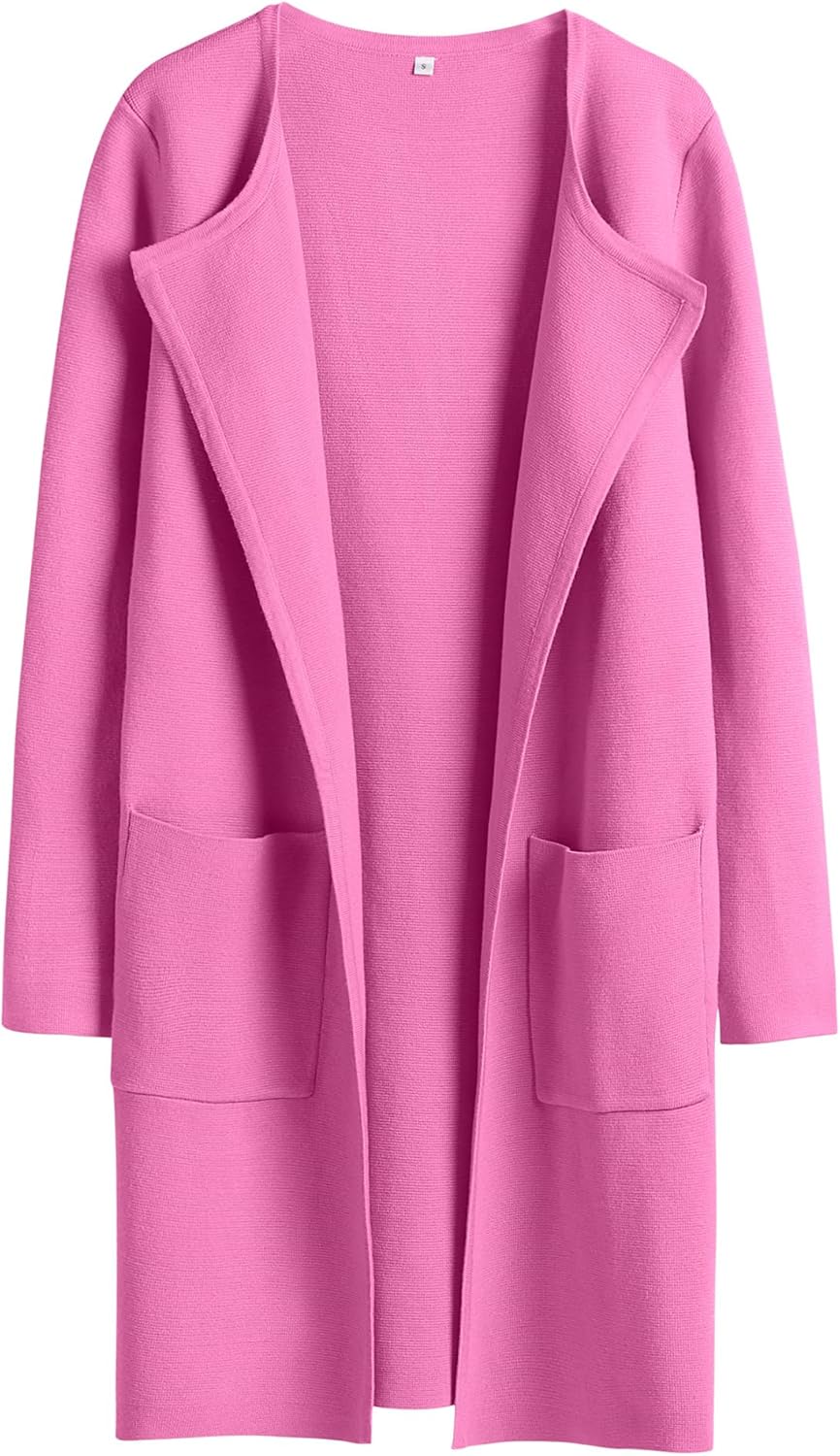 Women's Open Front Knit Lightweight Cardigan Casual Long Coatigan Sweater Lady Jacket Coat 2025 Fall Outerwear