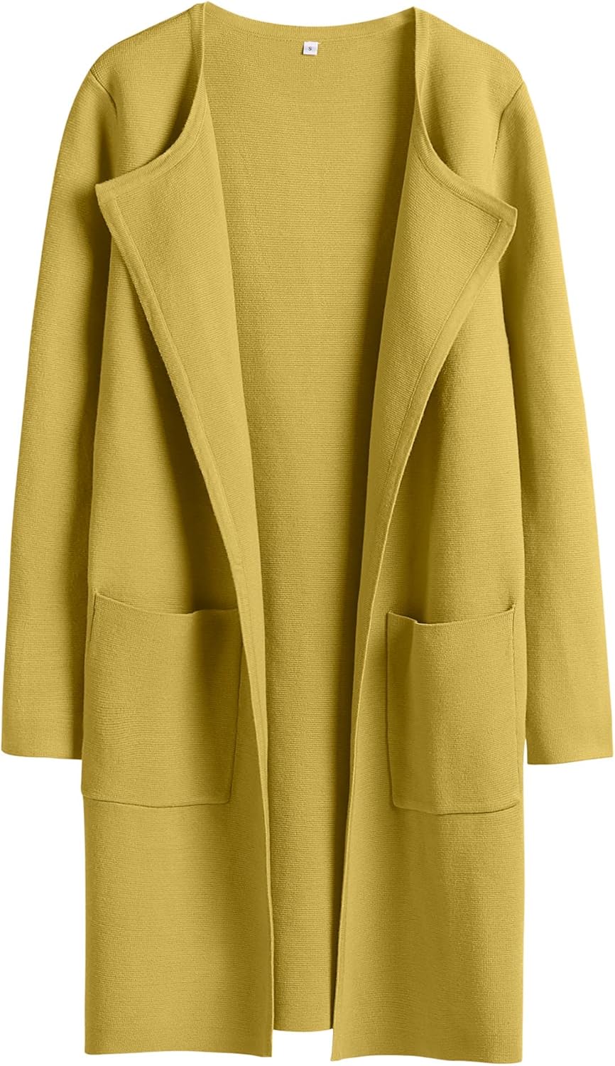 Women's Open Front Knit Lightweight Cardigan Casual Long Coatigan Sweater Lady Jacket Coat 2025 Fall Outerwear