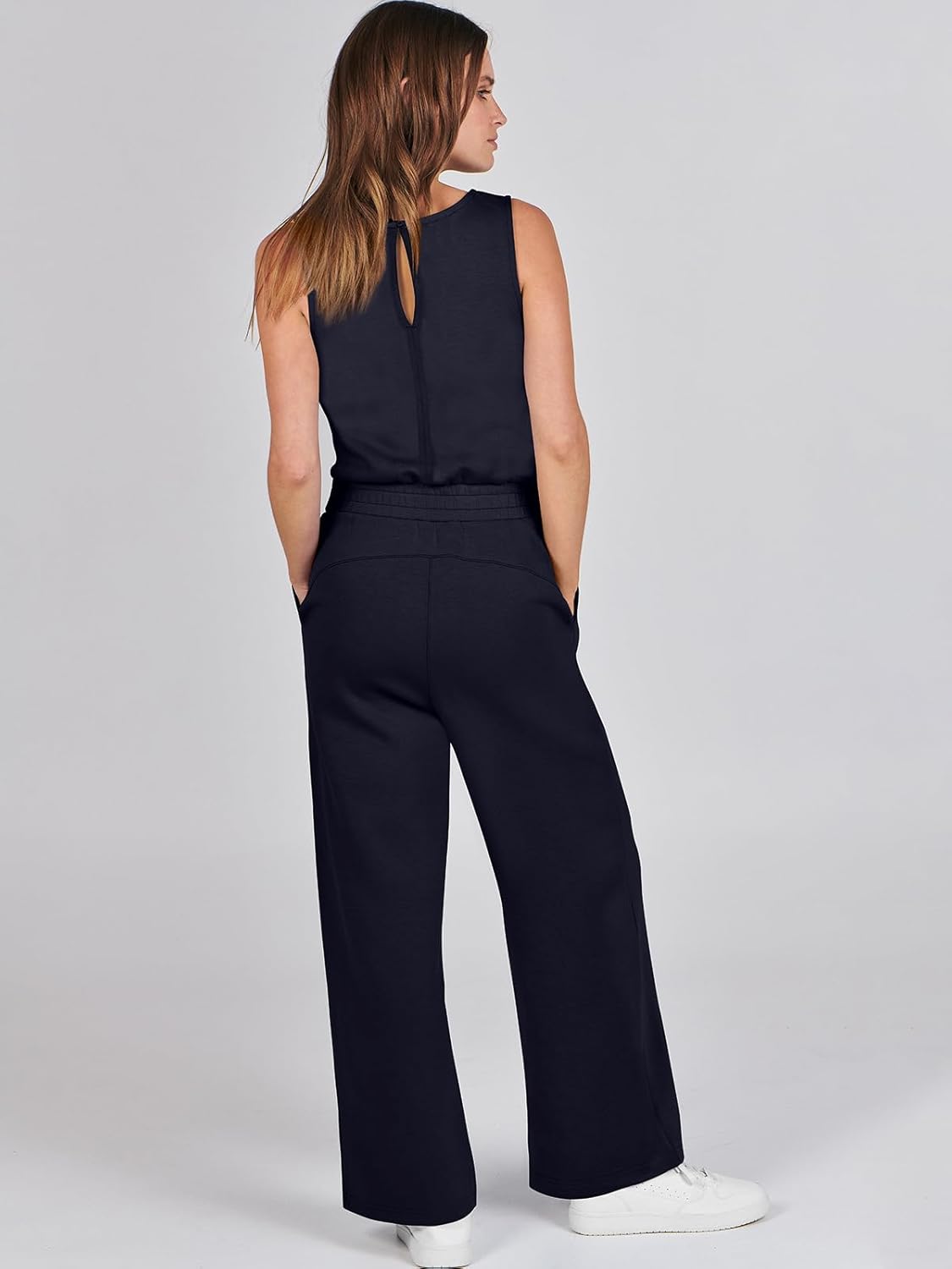 Womens Jumpsuits 2025 Casual Summer Dressy Romper Sleeveless Wide Leg Long Pants Outfits Fashion Travel Clothes