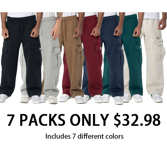 Men's Heavyweight Basic Open Leg Cargo Sweatpant