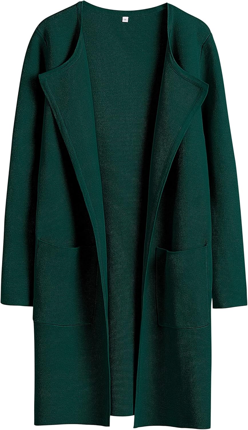Women's Open Front Knit Lightweight Cardigan Casual Long Coatigan Sweater Lady Jacket Coat 2024 Fall Outerwear