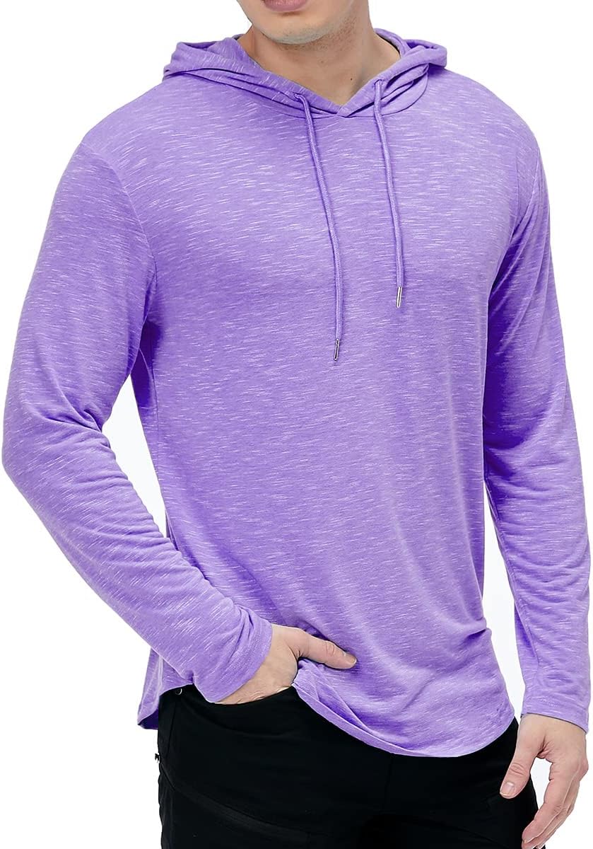 MANSDOUR Men's Athletic Hooded Shirts Long Sleeve Workout Sport Hoodie Casual Running T Shirt Quick Dry Pullover Top