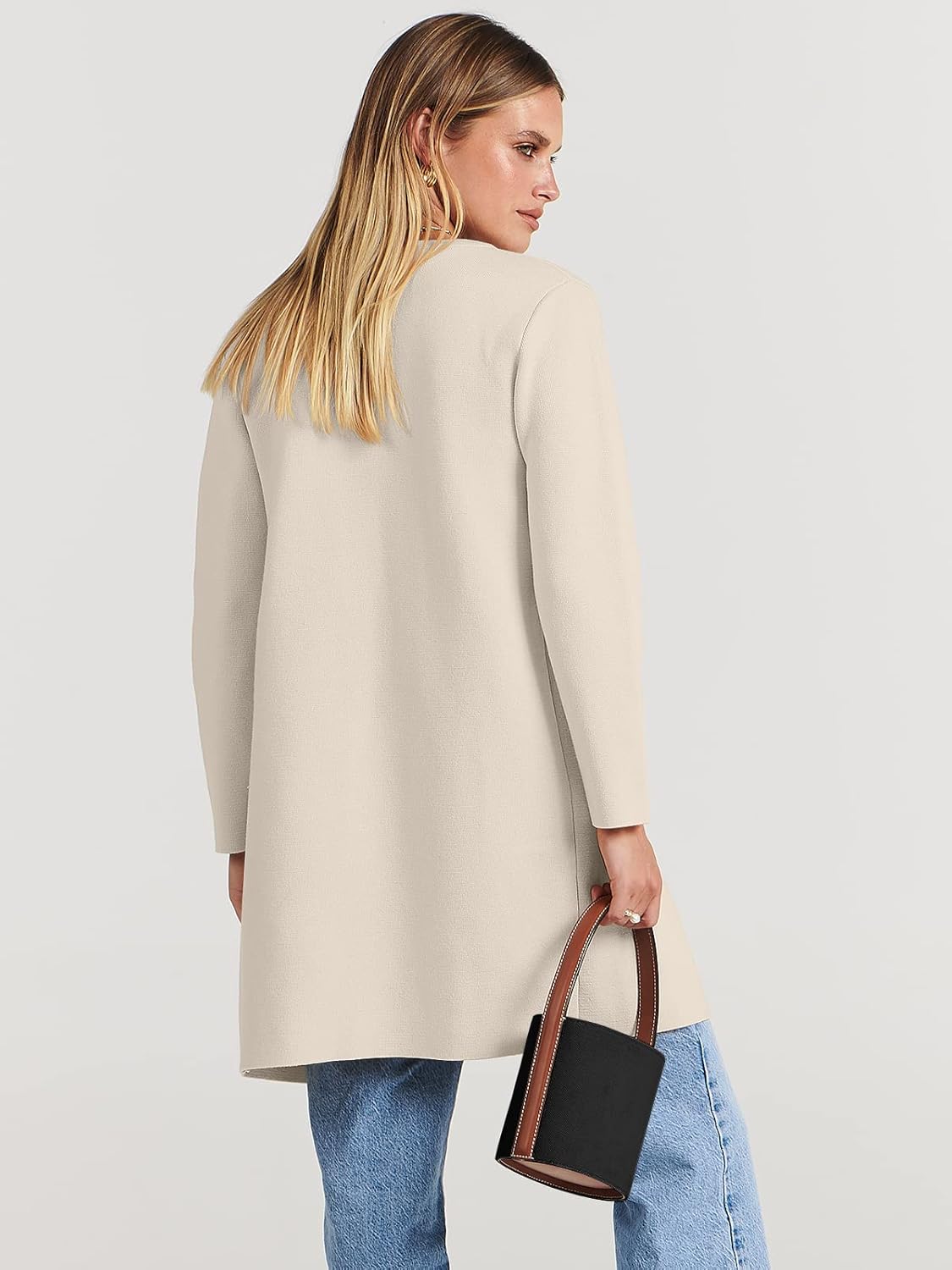 Women's Open Front Knit Lightweight Cardigan Casual Long Coatigan Sweater Lady Jacket Coat 2025 Fall Outerwear