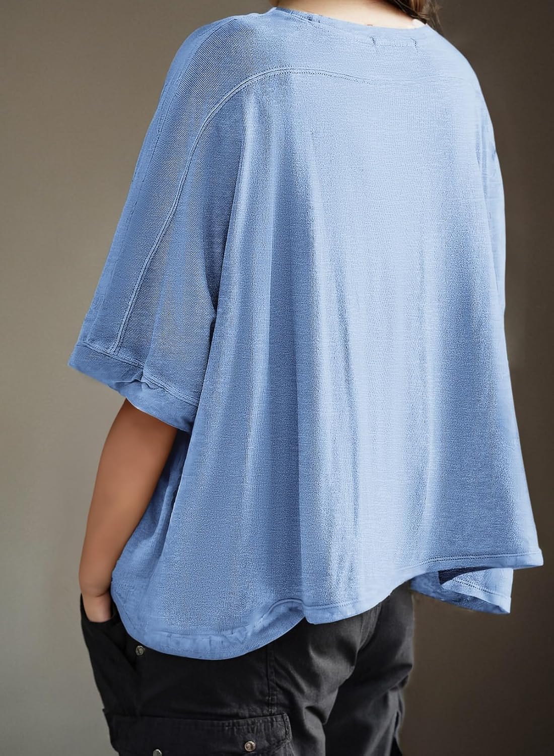 Dokotoo Summer Shirts 2025 Womens Solid T Shirts for Women Loose Oversized Tops Basic Tee