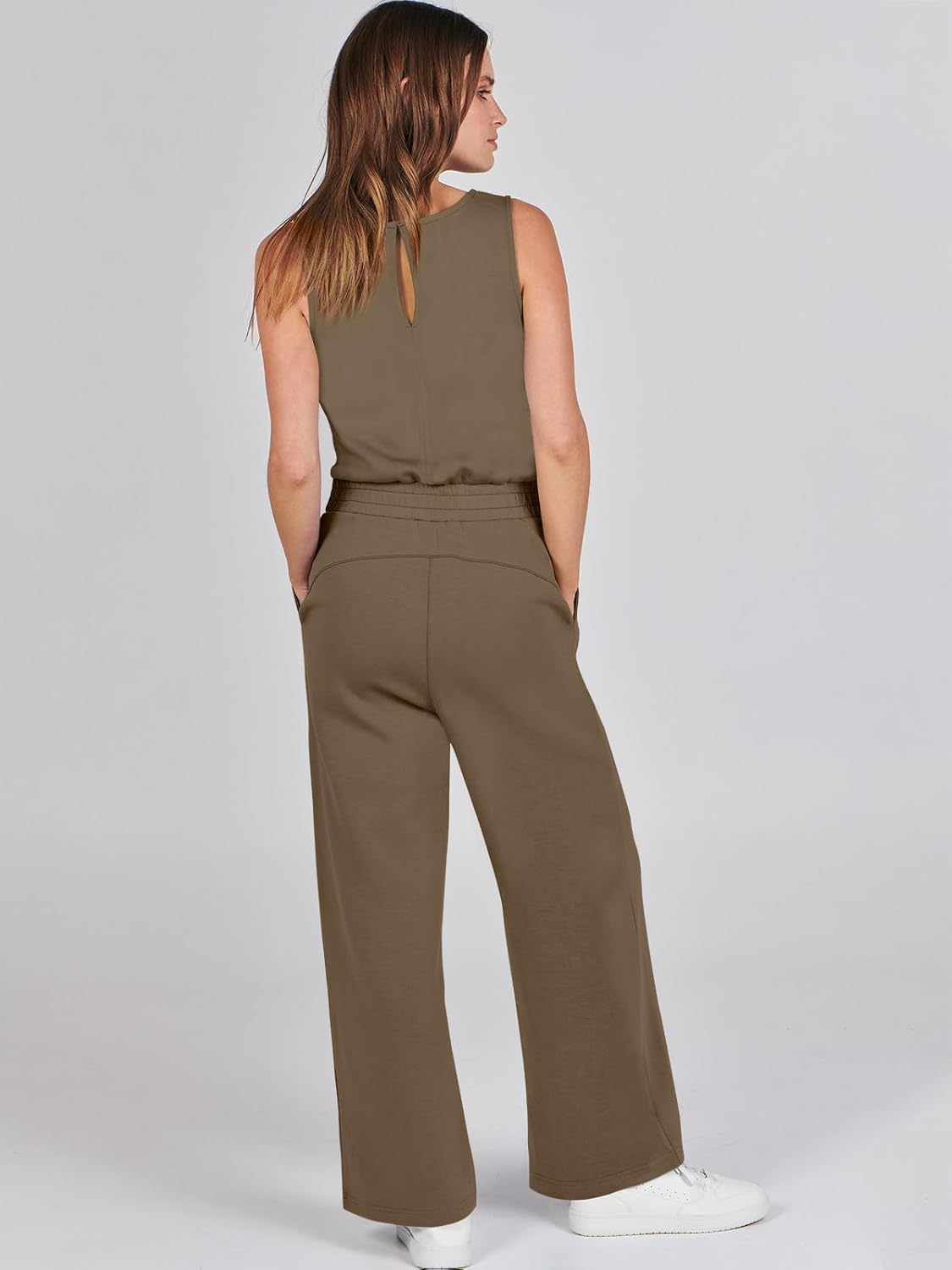 Womens Jumpsuits 2025 Casual Summer Dressy Romper Sleeveless Wide Leg Long Pants Outfits Fashion Travel Clothes